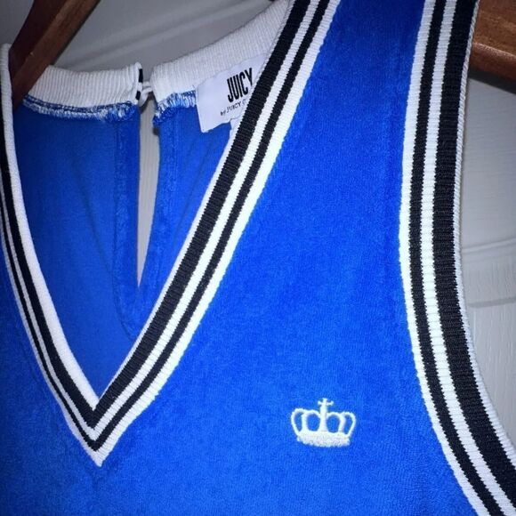 🩳Juicy Couture Royal Blue Terry Cloth Capri Jumpsuit - Picture 3 of 5